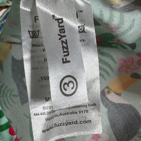 Fuzzyard Tropical Toucan Print Dog Shirt Lightweight Green Size 3 - Picture 9 of 11